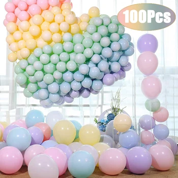 100 Ks 5/10 Palcový Balóny Macaroon Balóny Gule Na Dovolenku Zavesiť Pastel Balloon Festival Strany Svadobné Dekorácie Narodeniny