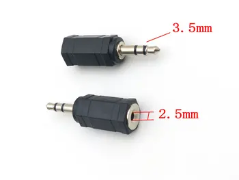 100ks 3,5 mm Samec Konektor 2,5 mm Jack Samica Stereo konektor pre Adaptér
