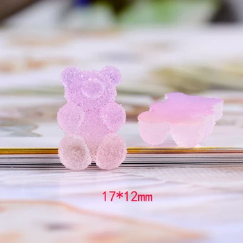 100ks Kawaii Gradient Medveď Ploché Späť Živice Cabochon Simulácia Gummy Bear Koláčiky Pre Telefón Dekorácie DIY Šperky Čo Remeslá