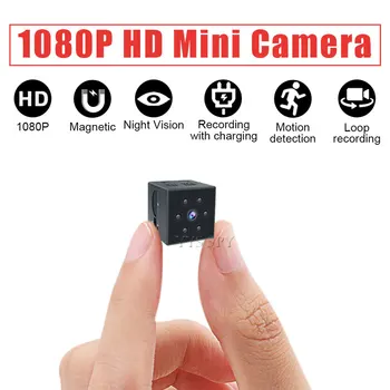 1080P Mini Kamera Magnetické Camara Espia Oculta Snímač Pohybu, INFRAČERVENÉ Nočné Videnie Full HD Video Audio Rekordér Micro Cam Kamera Gizli