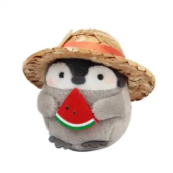 11 štýly Japonské anime bábiky Mini roztomilý Tučniak plyšové hračky Keychain Slamené klobúky, Ovocia a zeleniny rad Deti, dievčatá Narodeniny