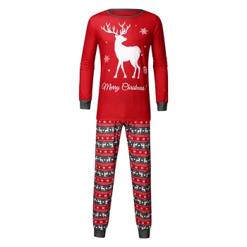 2019 Vianočné Pyžamo Nastaviť Rodiny Zodpovedajúce Oblečenie Oblečenie Vianoce Dospelých, Deti Roztomilý Strany Odev Cartoon Jeleň Sleepwear