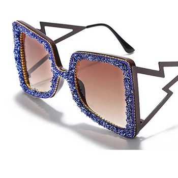 2020 Nadrozmerné Kryštál Diamantu Ženy slnečné Okuliare Módne Značky Dizajnér Veľké Rámu Okuliarov Odtiene Mačacie oko Motýľ Slnečné okuliare