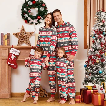 2020 Rodinu Vianočné Pyžamo Nastaviť Pre Rodiny Zodpovedajúce Oblečenie Vianoce Rodiny Pyžamá Dospelých, Deti Pyžamo set Baby Romper Sleepwear