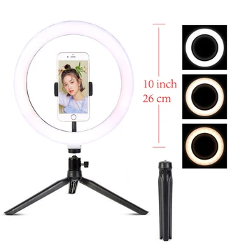 26 cm Foto Ringlight Led Selfie Krúžok Svetlo s Bluetooth Remote Lampa Fotografie Osvetlenie Statív Držiaka Telefónu pre službu Youtube Video