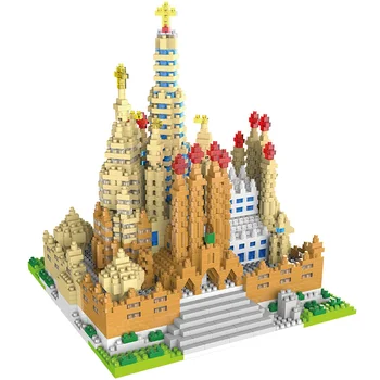 2741PCS Hračka pre Deti, Mini Bloky svetoznámej Architektúry Sagrada Family Diamond Cirkvi Mesto DIY Model Tehly