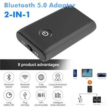 3,5 mm Audio A2DP Bluetooth 5.0 Vysielač, Prijímač 2 V 1, Prenosné Bezdrôtový Adaptér Pre TV, PC Slúchadlá Slúchadlá Počítač Acce