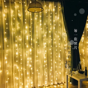 3x1.5/3x3/6x3m LED Cencúľ String Svetlá na Vianočné Rozprávky Svetlá Garland Vonkajšie Domov Na Svadbu/Party/Záclony/Záhradné Dekorácie