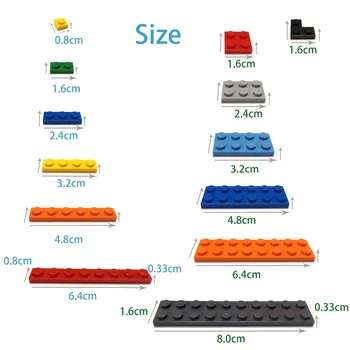 40PCS/veľa DIY Stavebné Bloky Hrubé 2x8Dots Vzdelávacie Tvorivé Údaje Tehly fit lego veľkosť deti dar, Hračky pre Deti,