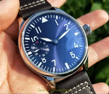 44 mm GEERVO svetlo modrá dial Ázijské 6497 17 šperky Mechanické Strane Vetra pohyb pánske hodinky zelený svetelný Mechanické hodinky 152