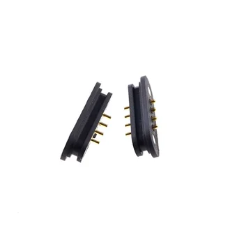 5 Párov Magnet Pružinou Pogo pin konektor 4 pin Ihrisku 2,5 mm, cez dieru PCB Montáž muž žena 2A 36V DC Max.Power Charge