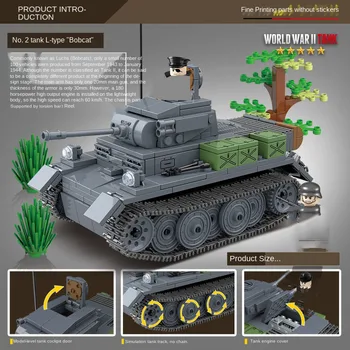 503pcs WW2 Nádrž Série Nemecko Druhej Nádrže L Stavebné Bloky Model Tehly WW2 Vojenských Útvarov Hračky Pre Deti