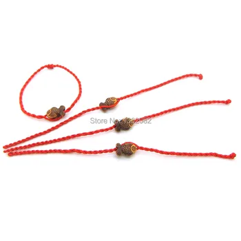 50pcs Ručne Pletená Lucky Red String/Lana/Kábel Náramky 19 cm Živice Rezbárstvo Ryby Náramok SENHUA MB43