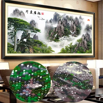 5d diamond maľovanie nových prírastkov plný vrták kolo diamant maľovanie Čínskej krajiny strom Vychádzajúceho Slnka,diamant výšivky mozaika