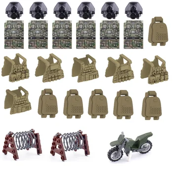 6PCS/veľa ruskej Alfa Moderné Hlavy Vojaka Zbraň MOC SWAT Mesto vojenských zbraní playmobil údaje stavebným Brick mini hračky
