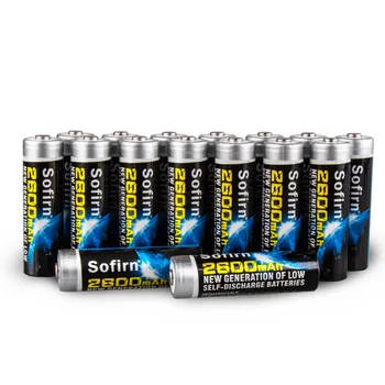 AA NiMh 2600mAh Nabíjateľné Batérie pre LED baterka s Vysokou Kapacitou Pre nabité Batérie S 1000 Cyklus 16 Ks Chránené