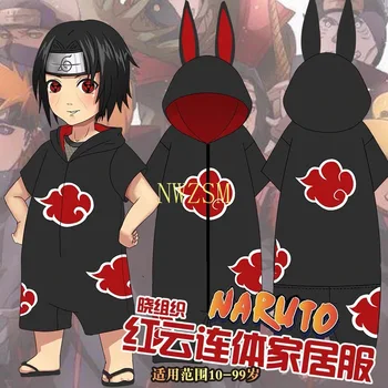 Anime Naruto Akatsuki Pyžamo Kombinézach Letné Zimné Flanelové Plyšové Dospelých Cosplay Kostým