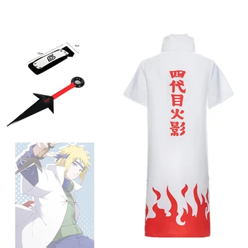 Anime Naruto Namikaze Minato Cosplay Biely Plášť Štvrtý Yondaime Hokage Hlavový Most Lietania Thunder Kunai Kostým Party Skupiny Oblečenie
