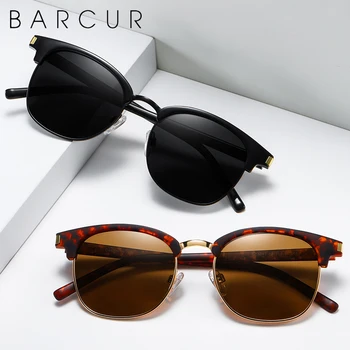 BARCUR Retro Semi-bez obrúčok Ženy Slnečné Okuliare Mužov Klasické Módne slnečné Okuliare Polarizované Odtiene Žena Jazdy UV400