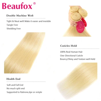 Beaufox 613 Blond Vlasy Peruánskej Rovné Vlasy Ľudské Predlžovanie Vlasov Remy 613 Blondína Zväzky 8-26 Cm Doprava Zdarma