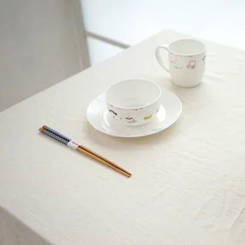Biele obrusy Bavlnená posteľná Bielizeň Materiál, Cestovné Farbou Obrus Jedálenský Stôl Kryt pre Domova Kuchyňa Hotel Vonkajšie