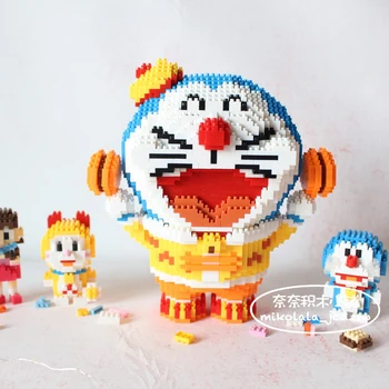 BOYU Doraemon Mačka Modrá Robot Zvierat Buildin Bloky Dorayaki Potravín DIY 3D Model Mini Diamond Budovy Hračka pre Chlapcov Deti Darčeky