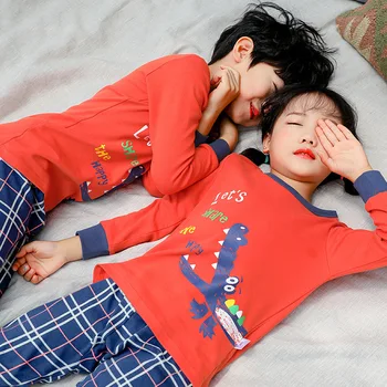 Chlapci dievčatá Sleepwear baby girl jar bavlna sady Deti, oblečenie pre voľný čas Pyžamá pre Chlapca, Pyžamá Deti Odev 2-13Y teenage oblečenie