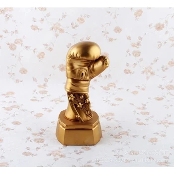 Domáce Dekorácie Doplnky Golden Boxerské Rukavice Ornament Model Šport Trofej Dekorácie Ploche Živice Plavidlá Boxerské Rukavice Socha