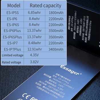 Essager Originálne Batérie s Vysokou Kapacitou Relacement Bateria Nabíjateľná Mobilný Telefón Batéria Pre iPhone X 5s 5c 6 S 6 7 8 Plus