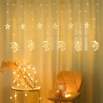 Farebné Snowflake Opony LED Víla String Svetlá Veniec, Vianočné Dekorácie Pre Dovolenku Osvetlenie Svadobné Party Dekoratívne