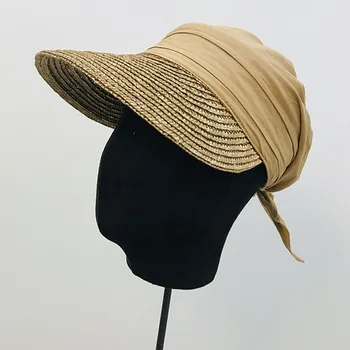Fibonacciho 2019 New horúce slamený klobúk prázdne top bavlna patchwork pláži klobúky žena letných lúk opaľovací krém skladacie ženy slnko klobúk