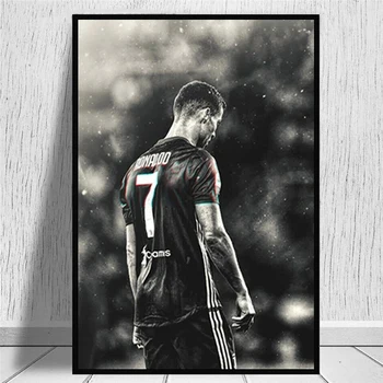 Futbal, Sport Star Cristiano Ronaldo Retro Plagátu Vytlačí Hráč Plátno Na Maľovanie Miestnosti Wall Art Obraz Domáce Dekorácie Cuadros