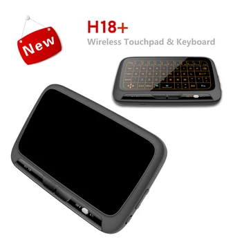 H18+ 2.4 GHz Wireless Keyboard Mini Air Mouse Celý displej dotykové QWERTY Touchpad s Funkciu Podsvietenia Pre android Smart TV box