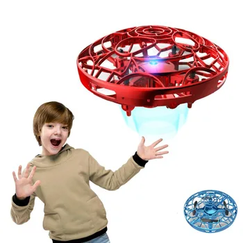 Hands-Free Mini Drone Vrtuľník Mini UFO Drone S LED Svetlom Jednoduché Vnútorné Vonkajšie Loptové Ruky Prevádzkované Drone Pre Dieťa
