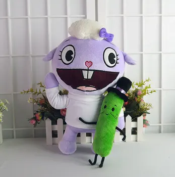 Happy Tree Friends oblečenie pre bábiky Anime HTF Lammy & Pán Pickels plyšové hračky, mäkký vankúš vysoko kvalitné darčekové 36 cm
