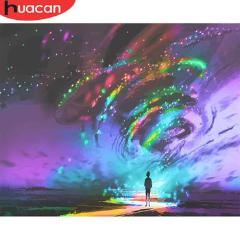 HUACAN DIY Maľovanie Podľa Čísel Svetlo Krajiny Farba Čísla Sky Wall Art Obraz Farebnosť Podľa Čísel, Abstraktné Umenie