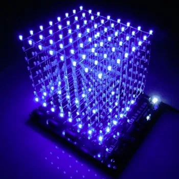ICOCO 3D Druhú DIY LED Kocka Auta 8x8x8 3 mm Modrá/Červená LED Kocka Svetlo Elektronické PCB Dosky