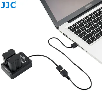 JJC Duálny USB Nabíjačka pre Fujifilm NP-W235 Batérie, Kompatibilné s Fuji XT4 X-T4 XT-4, Vstavaný USB Kábel + 40 cm Predlžovací Kábel