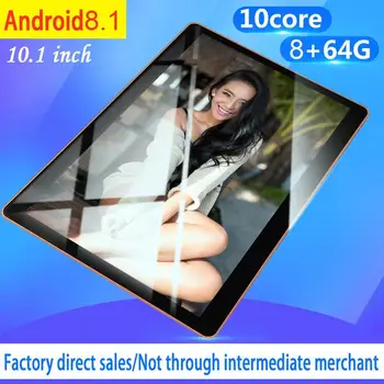 KT107 Plastové Tablet 10.1 Palcový Veľký Displej Android 8.10 Verzia Fashion Prenosný Tablet 1G+16 G Ružový Tablet