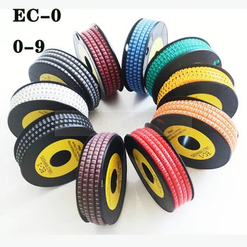 Kábel značky označenie ES-0 5000pcs Drôt Značku Číslo 0 až 9 Kábel Veľkosť 1.5 sqmm mix Farebné PVC kábel značky izolácie značky