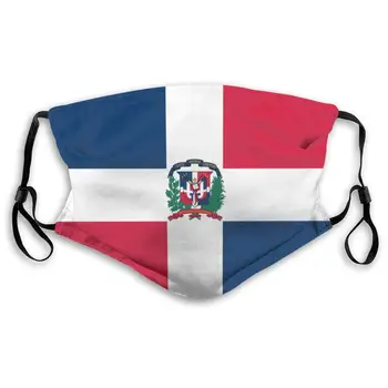 LAURA FERGUSON Polovicu Tváre Masku s Filtrom Unisex Taktické Zimné bočný Kryt pre Snowboarding Dominikánska Republika Vlajka Maska