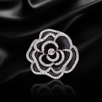 Módny Dizajn Značky Drahokamu Kvet Ruže Brošne Plný Crystal Camellia Žena Pin Kabát, Kabát Corsage