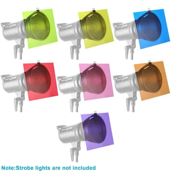 Neewer 14 Kusov Flash Osvetlenie Gél Filter Auta s 7 Rôznych Farbách 11x8.6 palcov Transparentných Farieb, Korekcia Osvetlenia Film