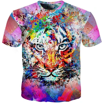 Nové Módne Zvierat Tiger 3D Tlač T-Shirt Ženy a pre Mužov s Krátkym Rukávom Letné Topy