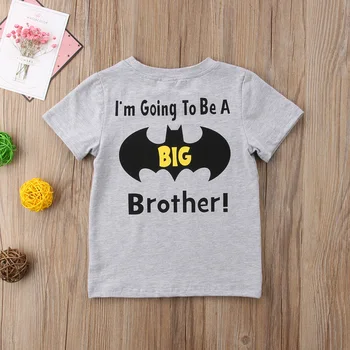 Nové Príležitostné Veľký Brat Deti Baby Boy Bavlna Krátky Rukáv Topy T-shirt Letné Oblečenie 1-6T