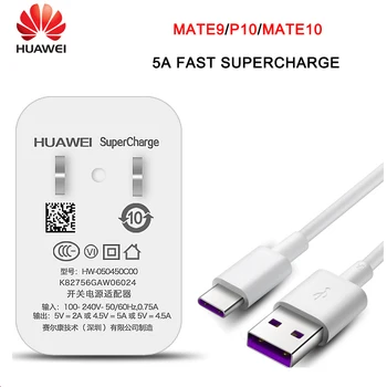NÁS plug Supercharge 5V 4.5 4.5 V 5A USB rýchle nabíjanie pomocou nabíjačky USB 3.1 5A TYP C Dátový kábel pre P10 P20 P30 Pro Mate 9 10 20