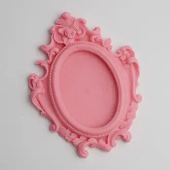 Omietky Hlina photo frame remeselnej tvorby plesní 3D silikónové mydlo formy DIY Ploche Ornament zdobenie Zrkadlo Formy