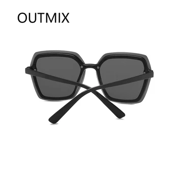 OUTMIX Fashion Square slnečné Okuliare Ženy Vintage Veľký Rám Jasný Objektív pre Dámy Gradient Slnečné Okuliare Značky Dizajnér Čierne Odtiene