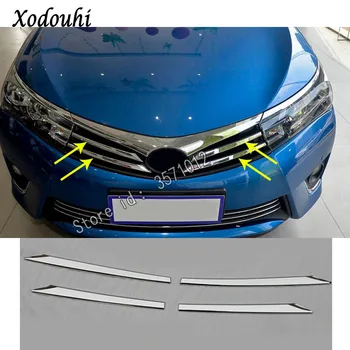 Pre Toyota Corolla Altis 2016 Auto Tela, Tvarovanie Krytu Detektora ABS Chrome Výbava Prednej Mriežky Do Grilovacia Mriežka, Odsávače 4pcs