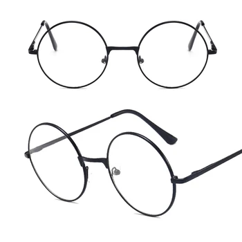 Retro-klasické priehľadné objektív kovový rám mužov a ženy, kruhový čítanie okuliare retro-osobnosti škole štýl